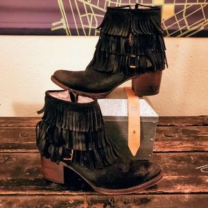 Freebird by Steven Belle Fringe Ankle Boots